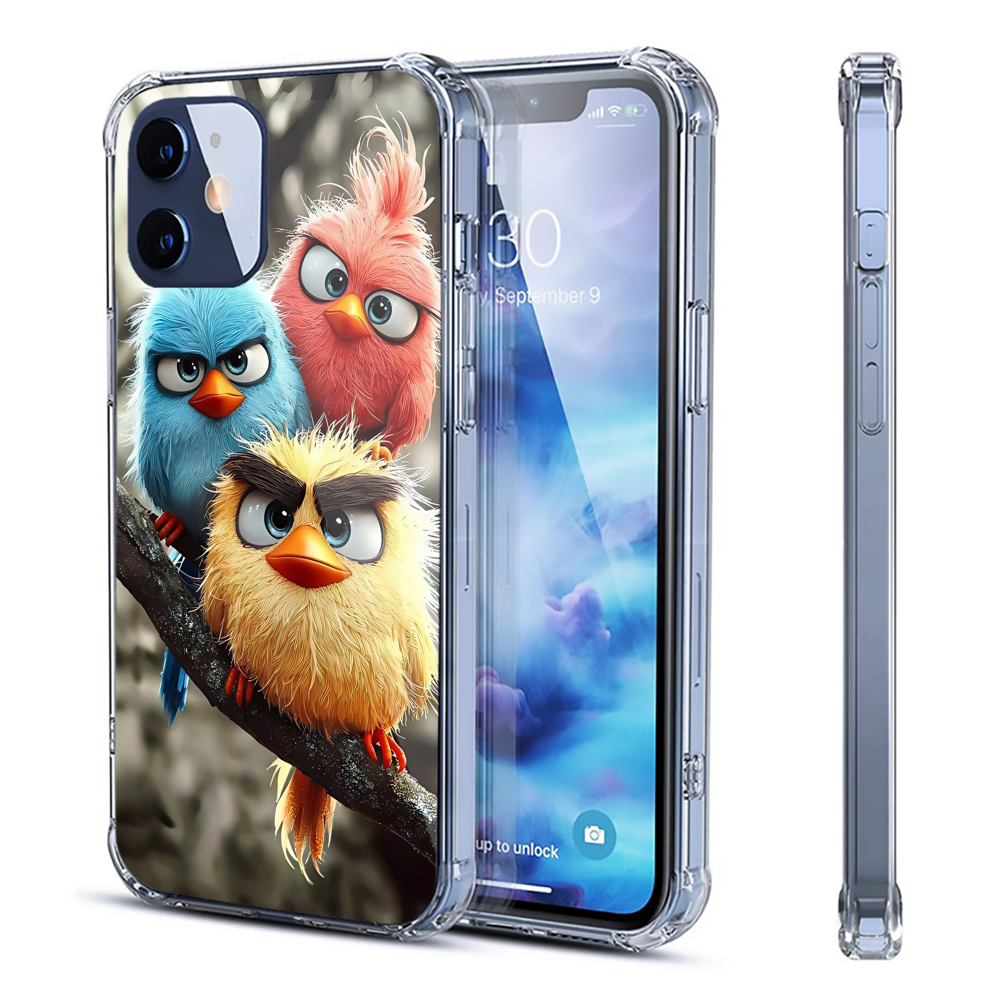 （画像用） Angry Birds アングリーバード 【iPhone 12シリーズ対応】透明スマホケース（クリアソフトケース）